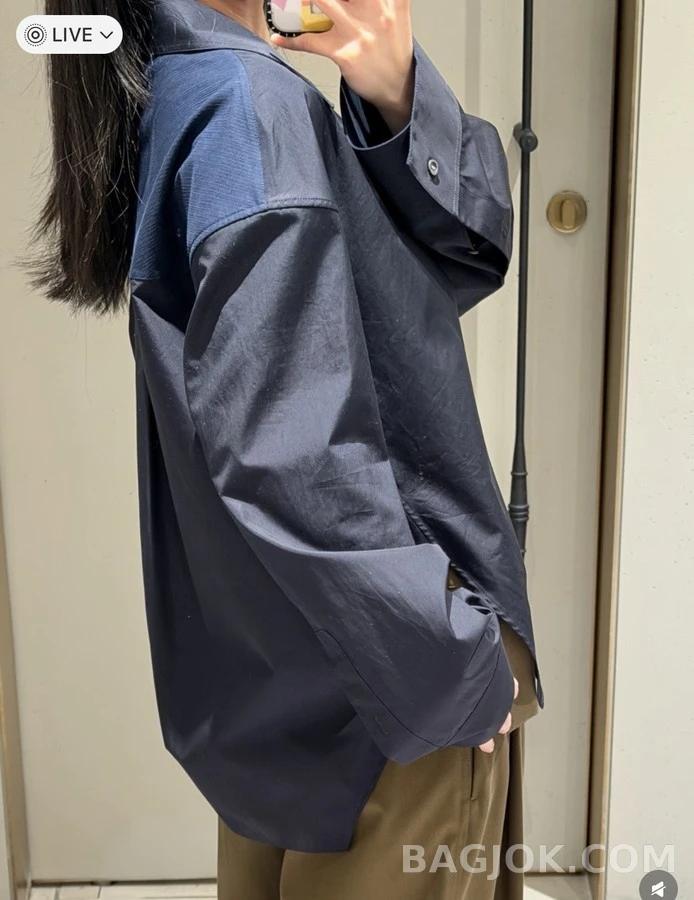 로에베 로에베 비대칭 대각선 플래킷 셔츠 상세 이미지