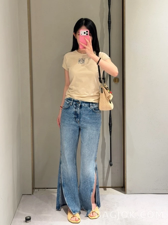 로에베 로에베 사이드 슬릿 와이드 데님 팬츠 상세 이미지