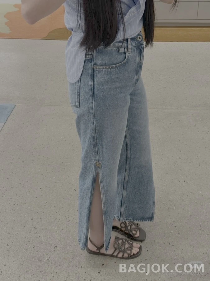 로에베 로에베 사이드 슬릿 와이드 데님 팬츠 상세 이미지