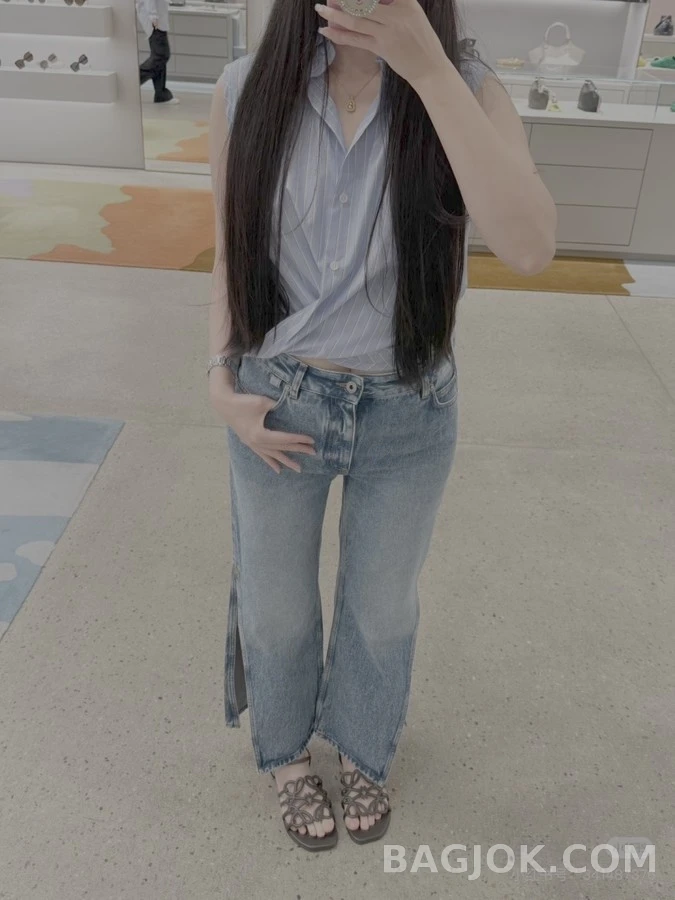 로에베 로에베 사이드 슬릿 와이드 데님 팬츠 상세 이미지