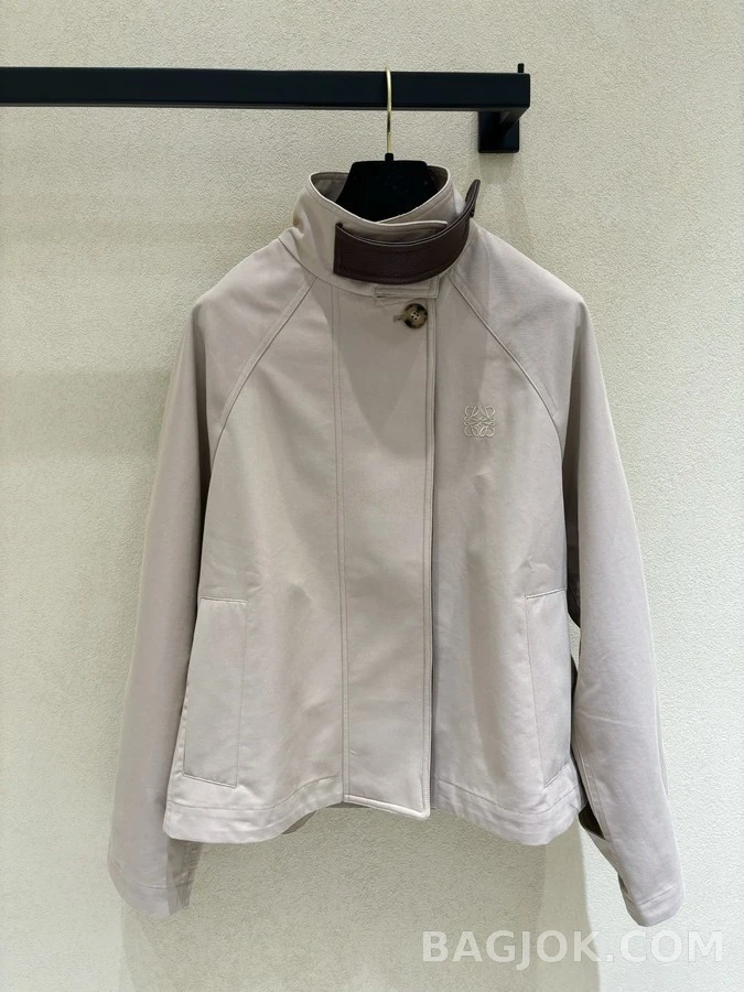 로에베 로에베 아나그램 가죽 칼라 숏 자켓 상세 이미지