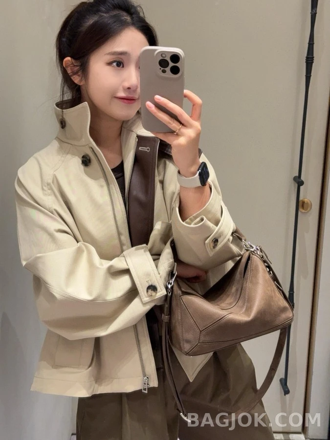 로에베 로에베 아나그램 로고 쇼트 트렌치 자켓 상세 이미지