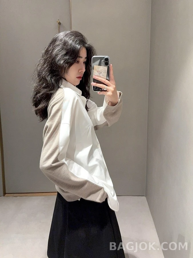 로에베 로에베 아나그램 배색 파이핑 셔츠 상세 이미지