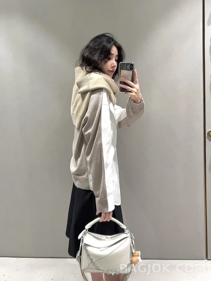 로에베 로에베 아나그램 배색 파이핑 셔츠 상세 이미지