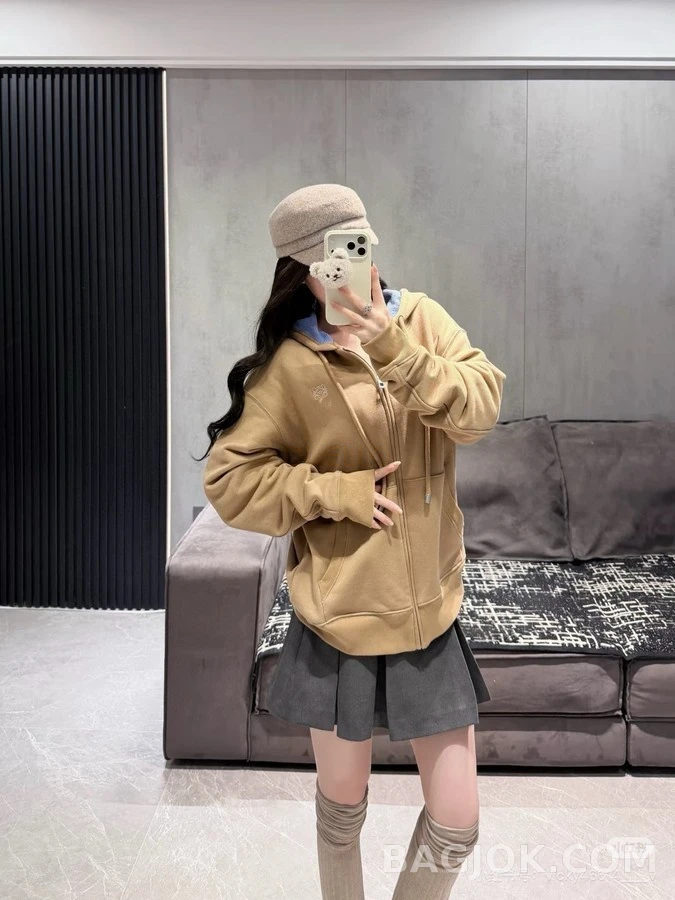 로에베 로에베 아나그램 배색 후드 집업 상세 이미지