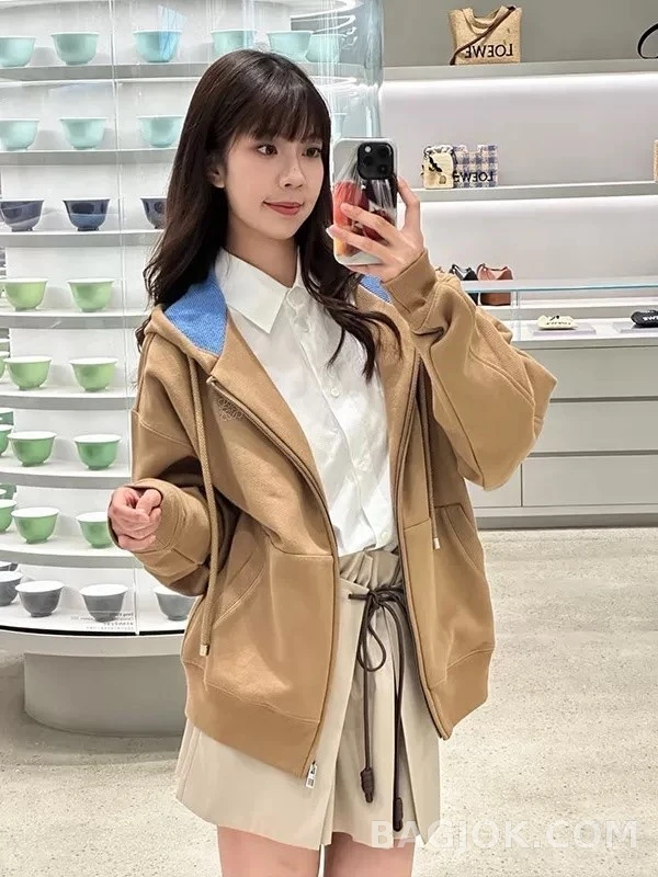 로에베 로에베 아나그램 배색 후드 집업 상세 이미지