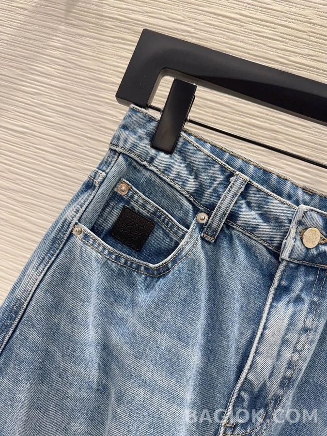 로에베 로에베 아나그램 워시드 와이드 데님 팬츠 상세 이미지