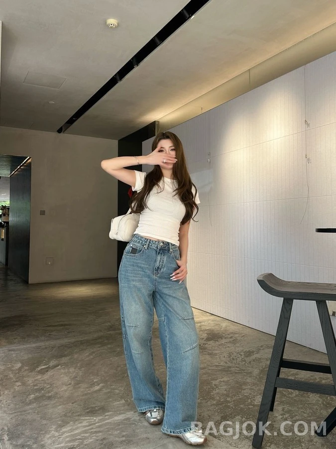 로에베 로에베 아나그램 워시드 와이드 데님 팬츠 상세 이미지