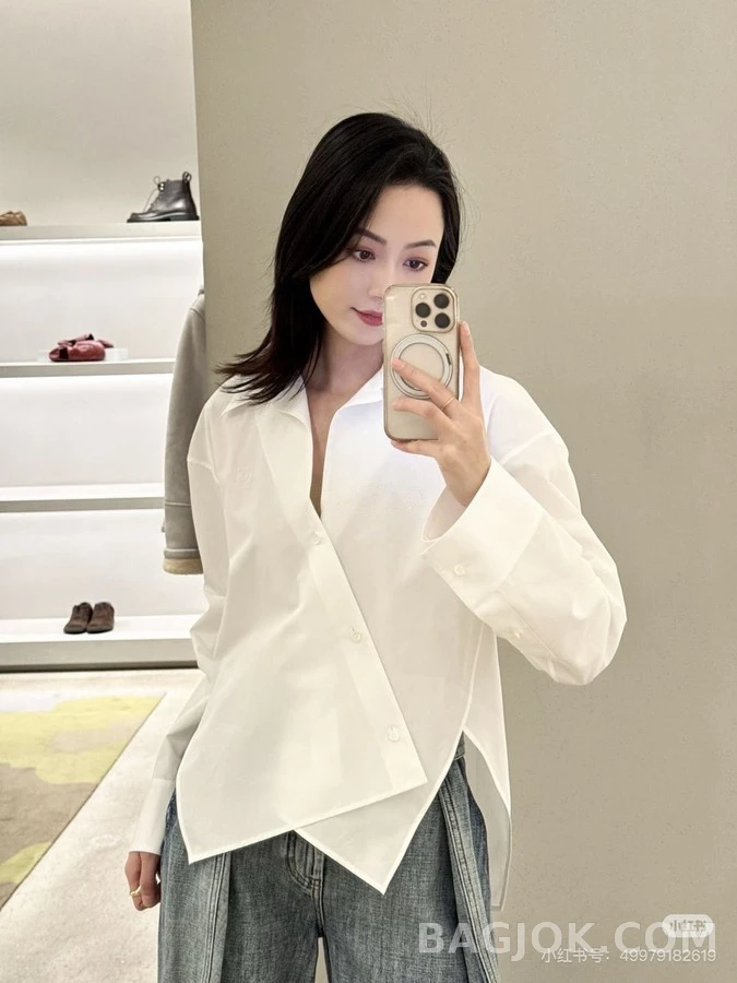 로에베 로에베 아나그램 자수 사선 버튼 셔츠 상세 이미지