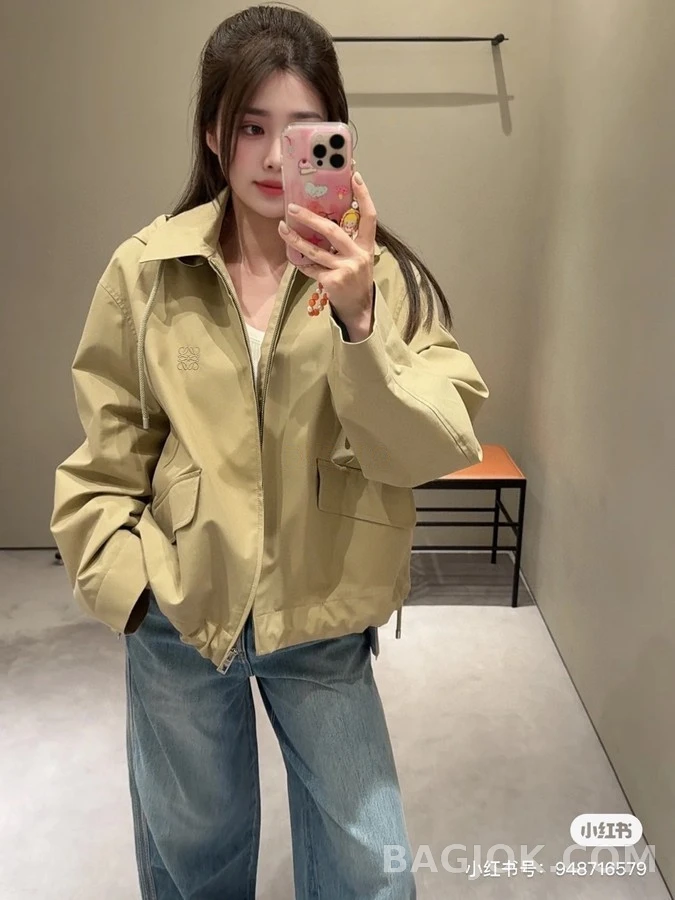 로에베 로에베 아나그램 자수 스트라이프 후드 집업 상세 이미지