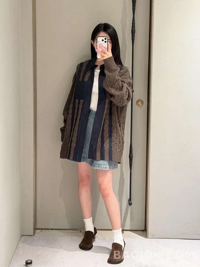 로에베 로에베 아나그램 자수 울 블렌드 셔츠 상세 이미지