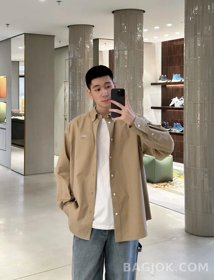 로에베 로에베 아나그램 자수 코튼 셔츠 상세 이미지