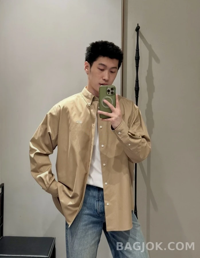 로에베 로에베 아나그램 자수 코튼 셔츠 상세 이미지