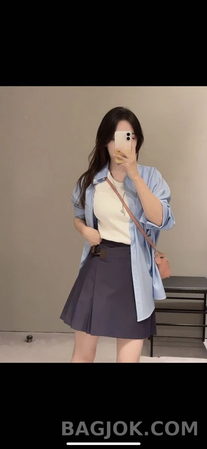 로에베 로에베 오버랩 플리츠 스커트 상세 이미지