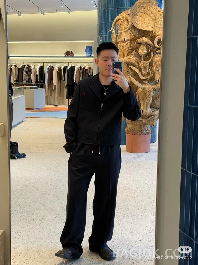 로에베 로에베 울 카라 지퍼 자켓 상세 이미지