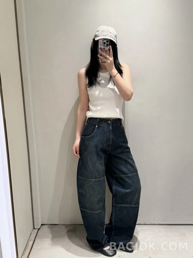 로에베 로에베 워싱 패널 와이드 데님 팬츠 상세 이미지