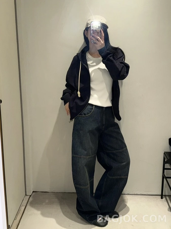 로에베 로에베 워싱 패널 와이드 데님 팬츠 상세 이미지