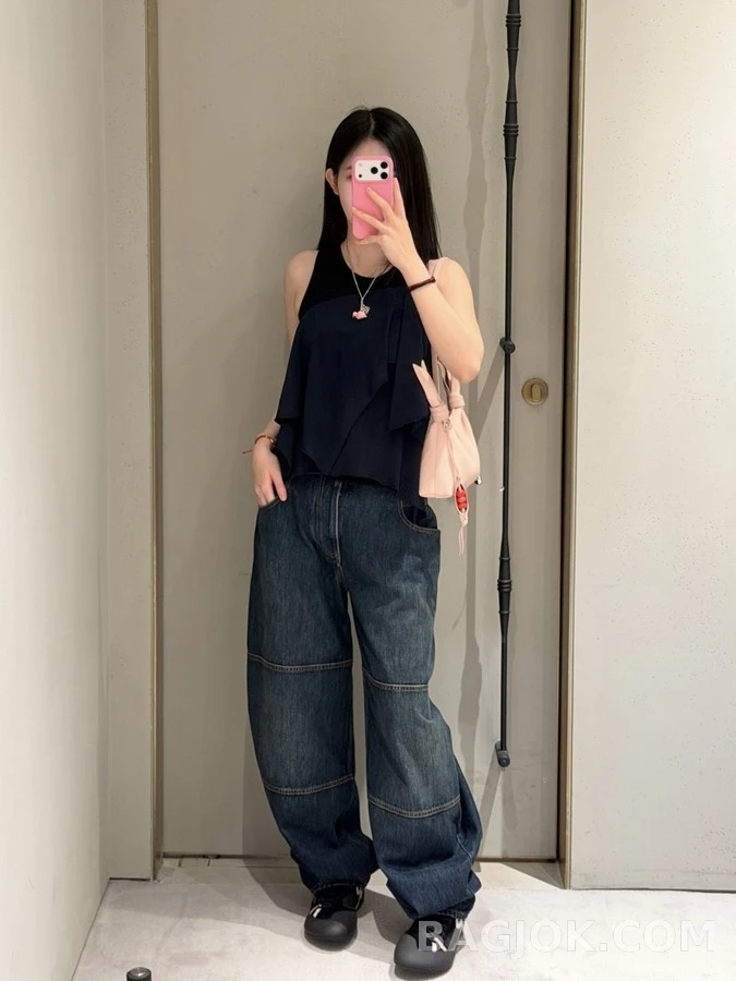 로에베 로에베 워싱 패널 와이드 데님 팬츠 상세 이미지