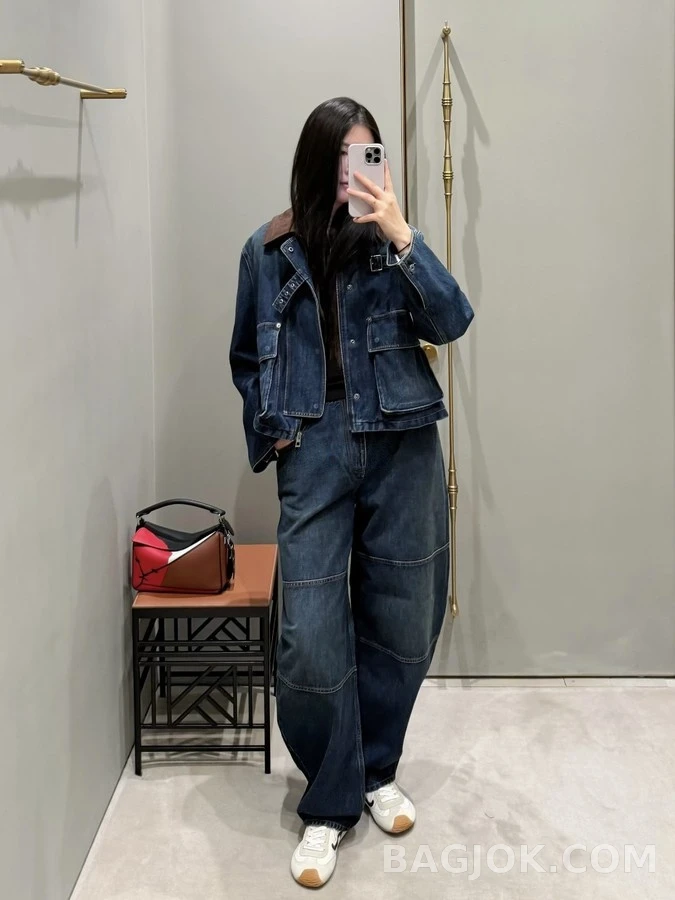 로에베 로에베 워싱 패널 와이드 데님 팬츠 상세 이미지