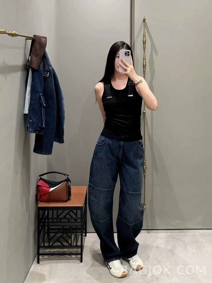 로에베 로에베 워싱 패널 와이드 데님 팬츠 상세 이미지