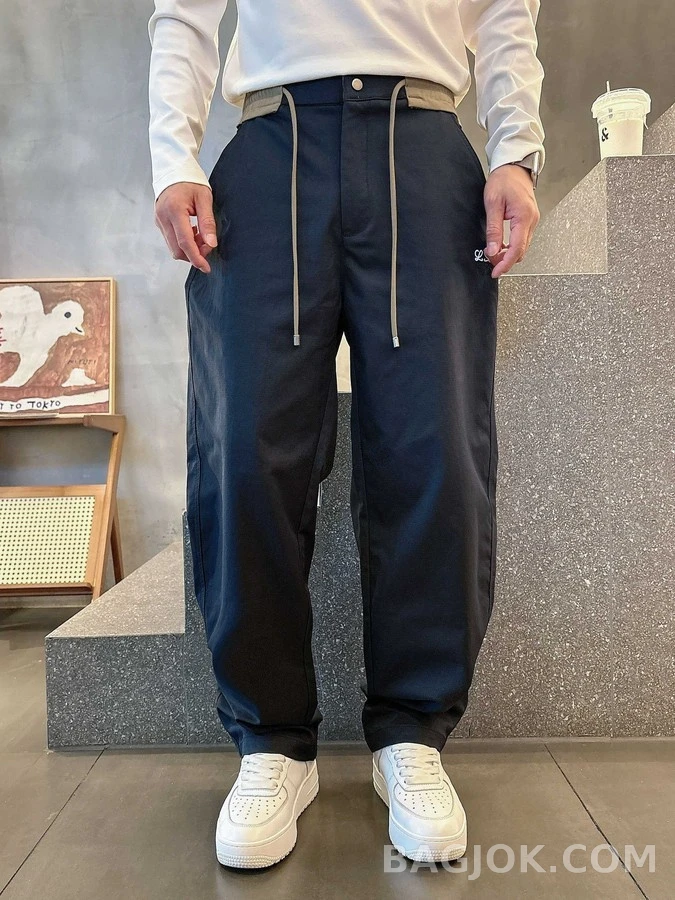 로에베 로에베 자수 배색 드로스트링 팬츠 상세 이미지