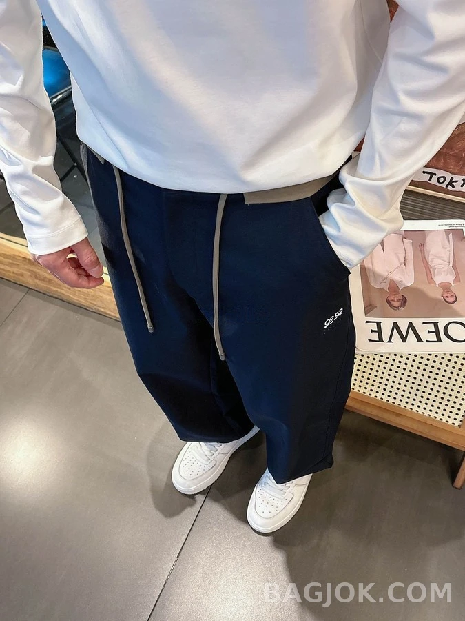 로에베 로에베 자수 배색 드로스트링 팬츠 상세 이미지