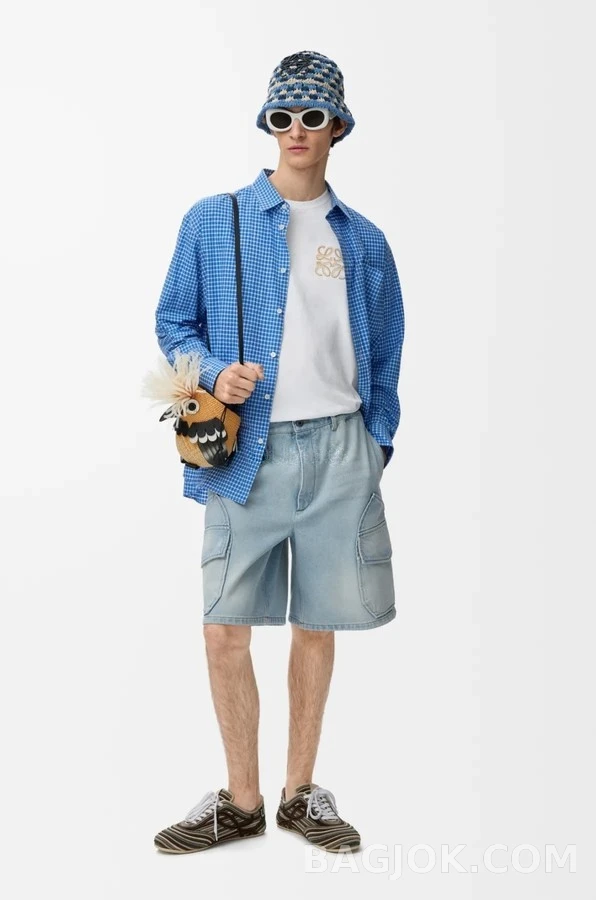 로에베 로에베 체크 코튼 셔츠 상세 이미지