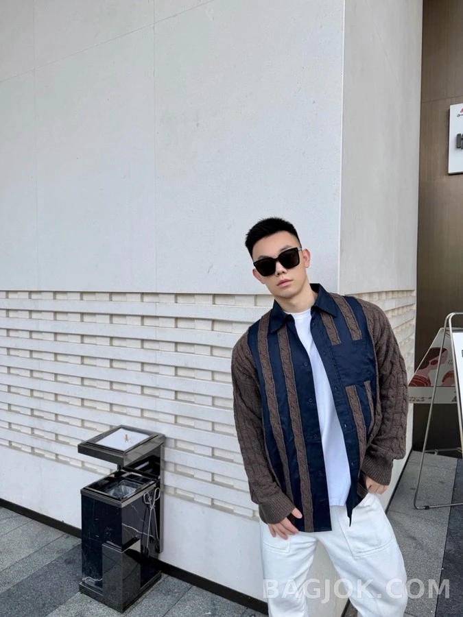 로에베 로에베 케이블 스트라이프 셔츠 상세 이미지