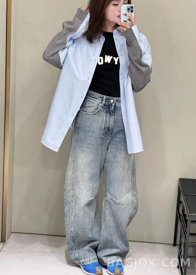 로에베 로에베 클래식 워싱 와이드 데님 팬츠 상세 이미지