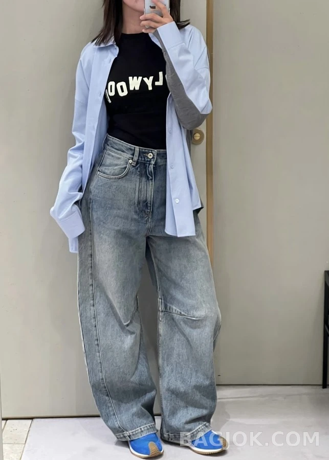 로에베 로에베 클래식 워싱 와이드 데님 팬츠 상세 이미지