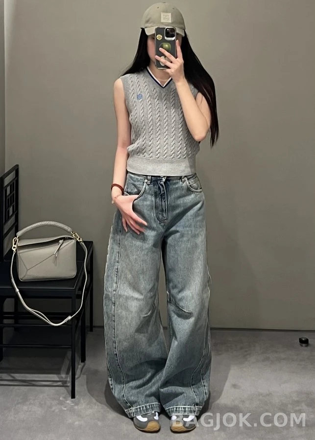 로에베 로에베 클래식 워싱 와이드 데님 팬츠 상세 이미지