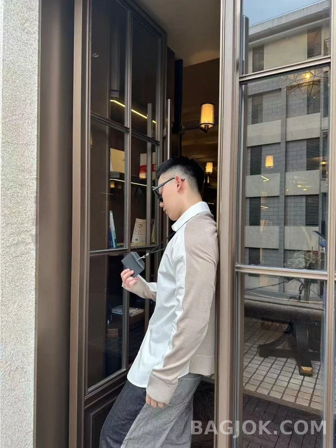 로에베 로에베 투톤 배색 코튼 울 셔츠 상세 이미지