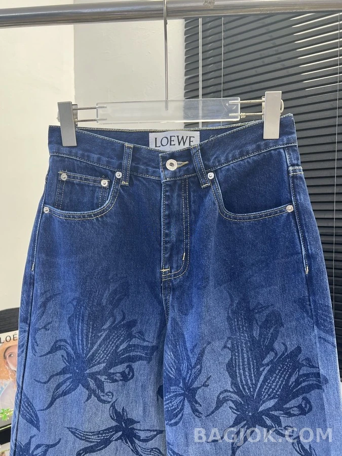 로에베 로에베 플라워 프린트 와이드 데님 팬츠 상세 이미지