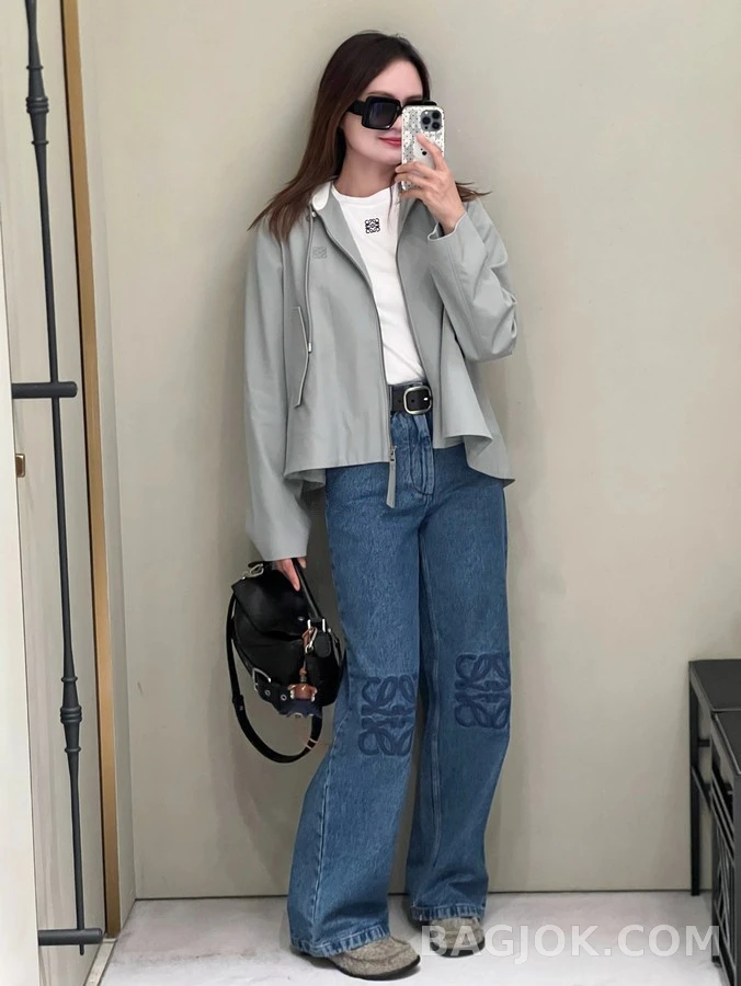 로에베 로에베 A-라인 후드 케이프 집업 자켓 상세 이미지