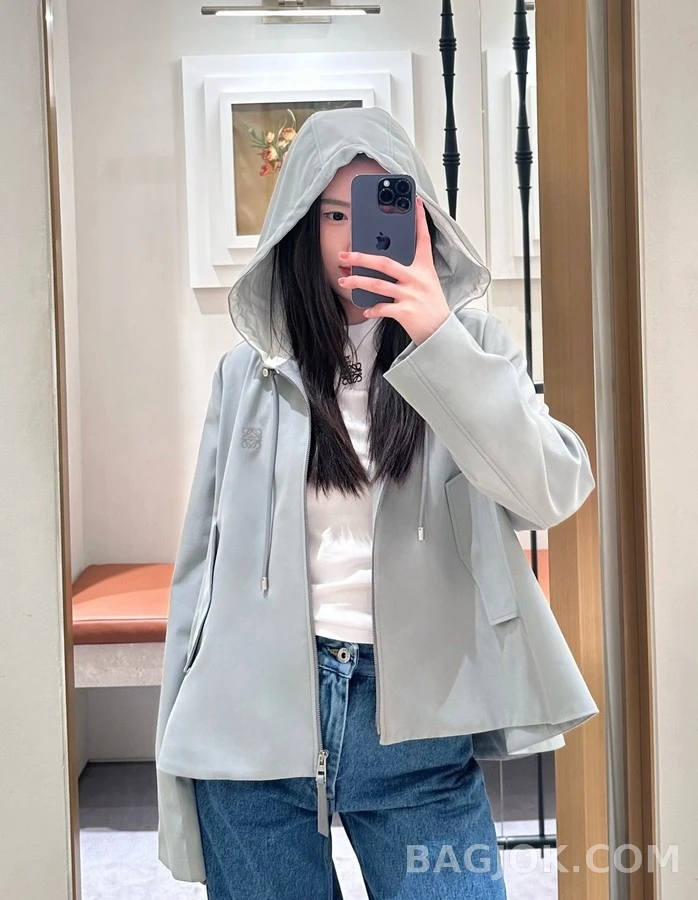 로에베 로에베 A-라인 후드 케이프 집업 자켓 상세 이미지