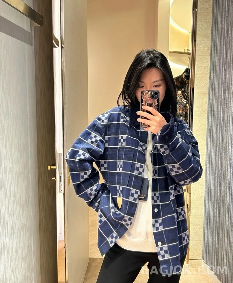 루이비통 루이비통 다미에 법랑 플란넬 셔츠 상세 이미지