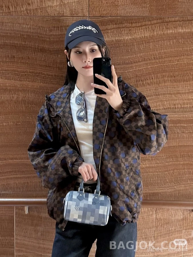루이비통 루이비통 다미에 폴카 도트 체크 방풍 재킷 상세 이미지
