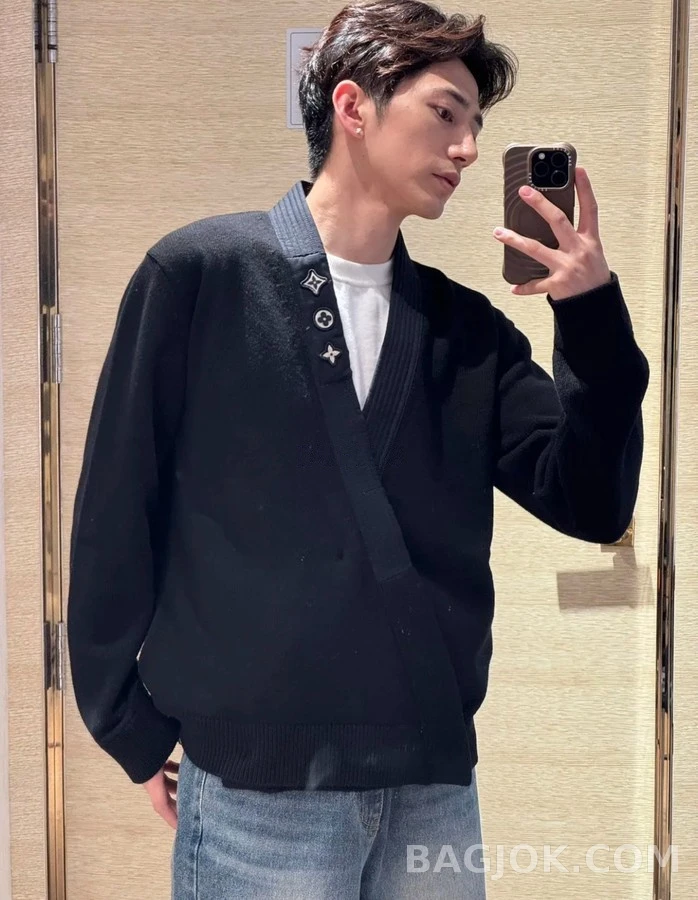 루이비통 루이비통 두꺼운 바늘 인타르시아 가디건 상세 이미지