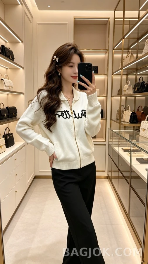루이비통 루이비통 레터링 숄카라 가디건 상세 이미지
