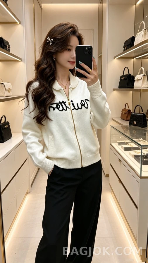 루이비통 루이비통 레터링 숄카라 가디건 상세 이미지