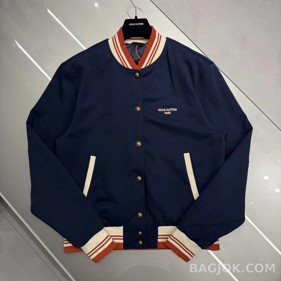 루이비통 루이비통 레터링 스트라이프 니트 바시티 자켓 상세 이미지