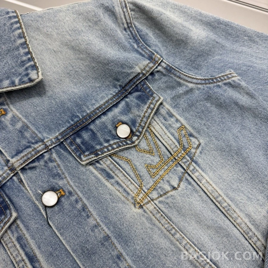 루이비통 루이비통 로고 샌드워싱 데님 자켓 상세 이미지