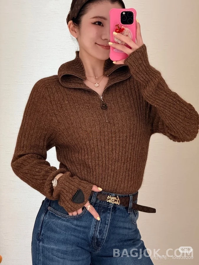 루이비통 루이비통 리브드 하프 집업 니트 상세 이미지