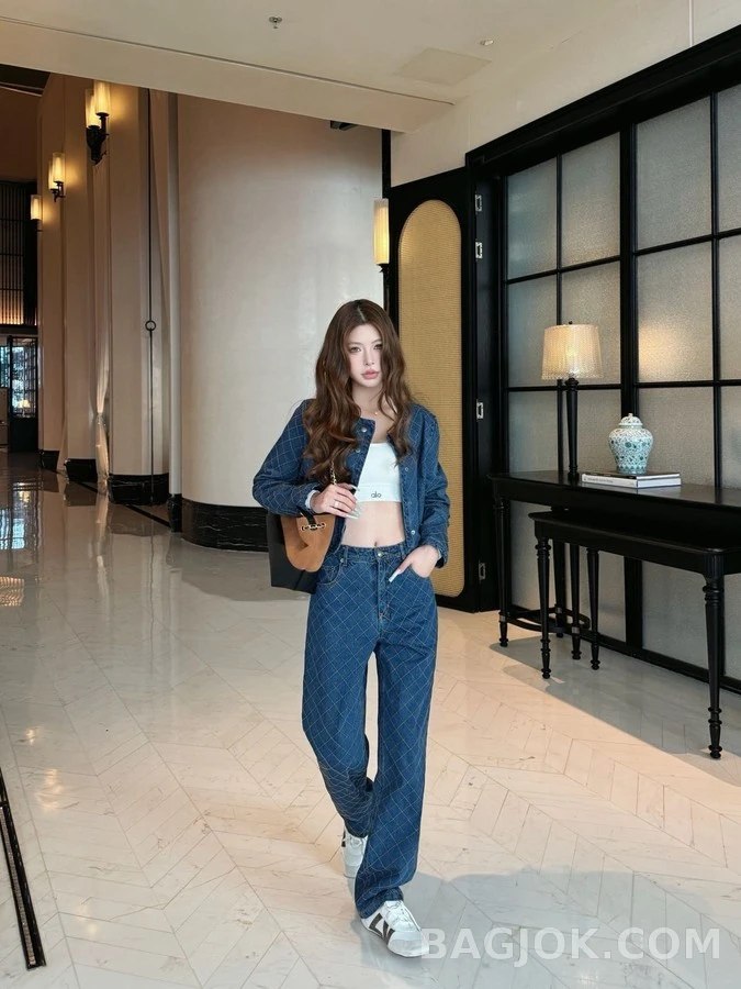 루이비통 루이비통 마름모 퀼팅 데님 팬츠 상세 이미지