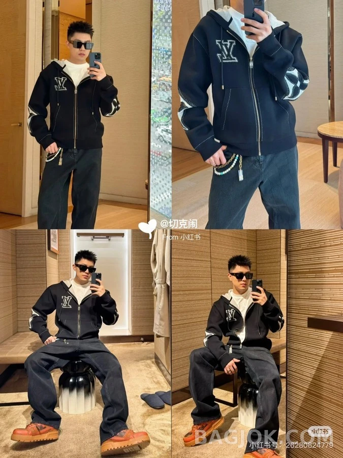 루이비통 루이비통 면 연결 후드 집업 상세 이미지