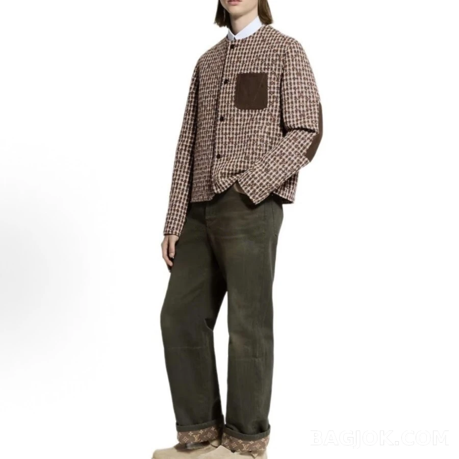 루이비통 루이비통 모노그램 격자 라운드넥 재킷 상세 이미지