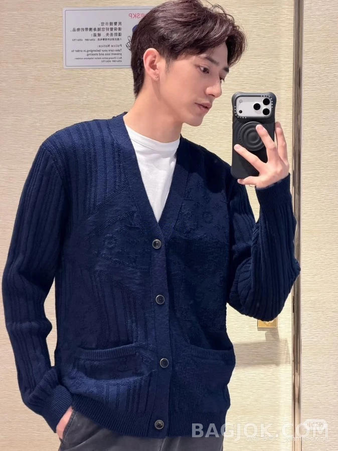 루이비통 루이비통 모노그램 다미에 패치워크 니트 가디건 상세 이미지