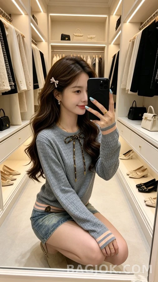 루이비통 루이비통 모노그램 드로스트링 텍스처 니트 상세 이미지