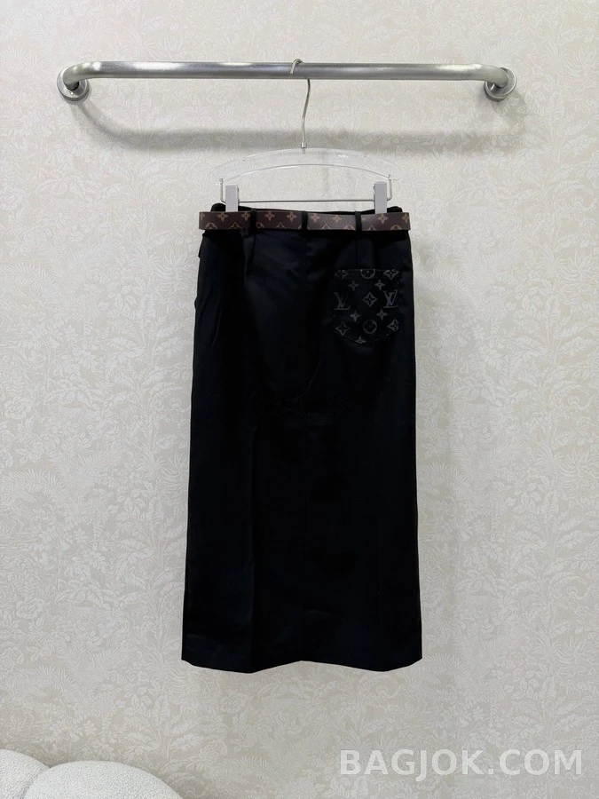 루이비통 루이비통 모노그램 벨트 지퍼 슬릿 스커트 상세 이미지
