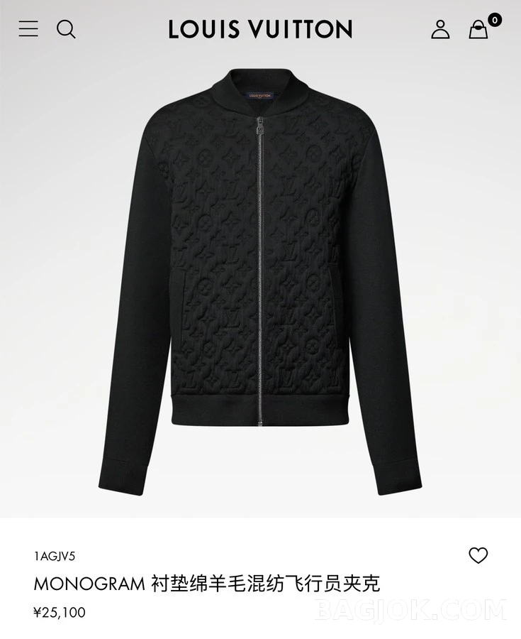 루이비통 루이비통 모노그램 엠보싱 울 항공점퍼 상세 이미지